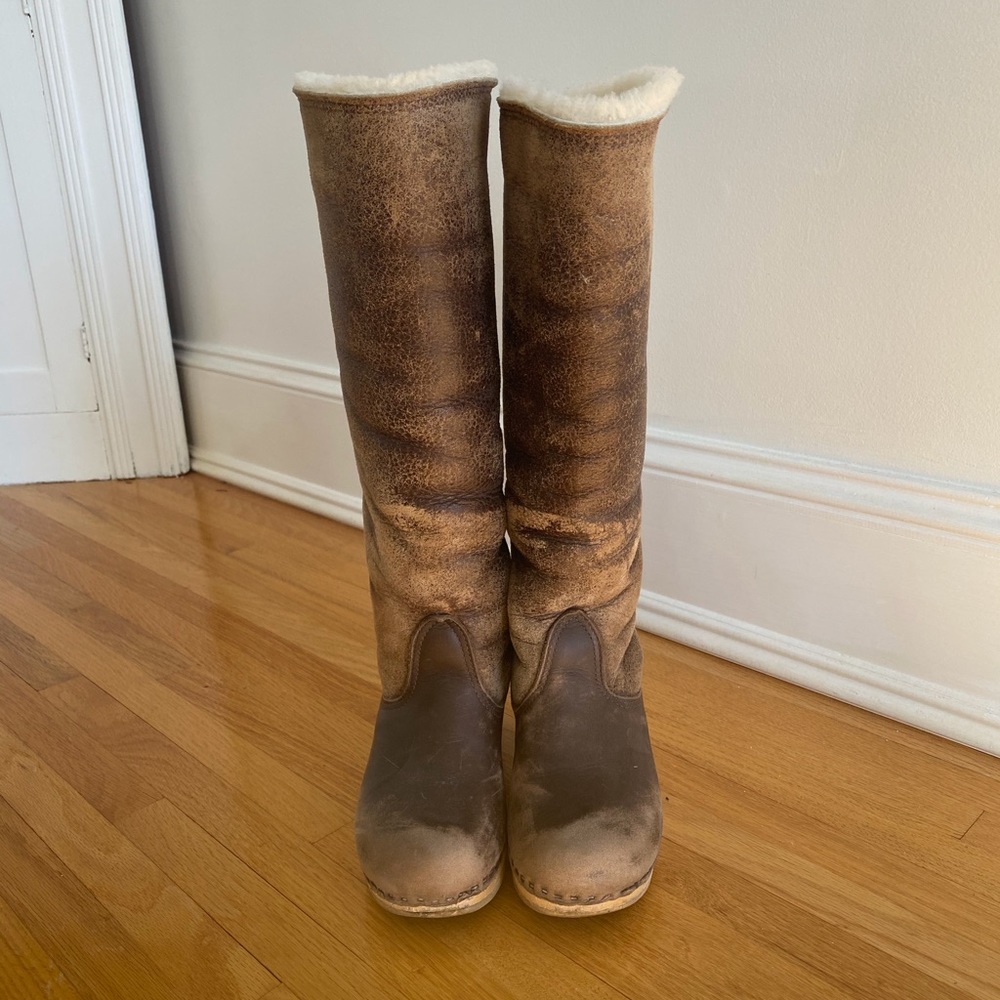 No.6 shearling clog boots 15” height